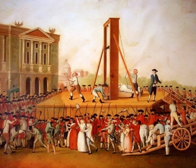 cicie na gilotynie - powszechna metoda wykonywania wyrokw mierci w czasie rewolucji francuskiej
